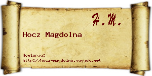 Hocz Magdolna névjegykártya